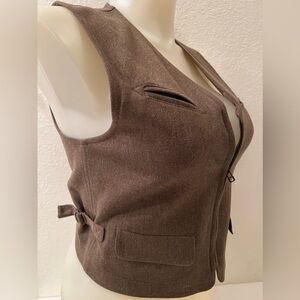 LizSport Vest 8 Petite Wool Breen brownish green greenish brown by Liz Claiborne